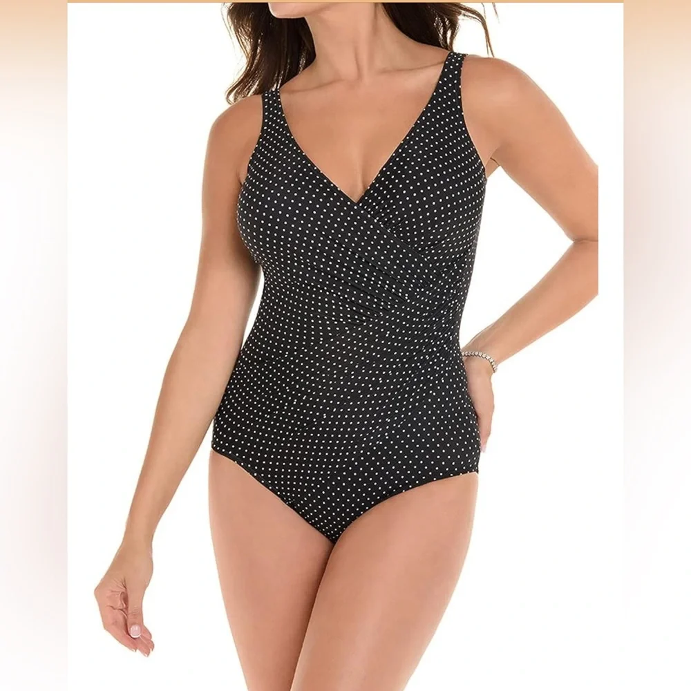 Miraclesuit Women's Swimwear Pin
Point Oceanus Tummy Control V neckline 12DD - Picture 1 of 9